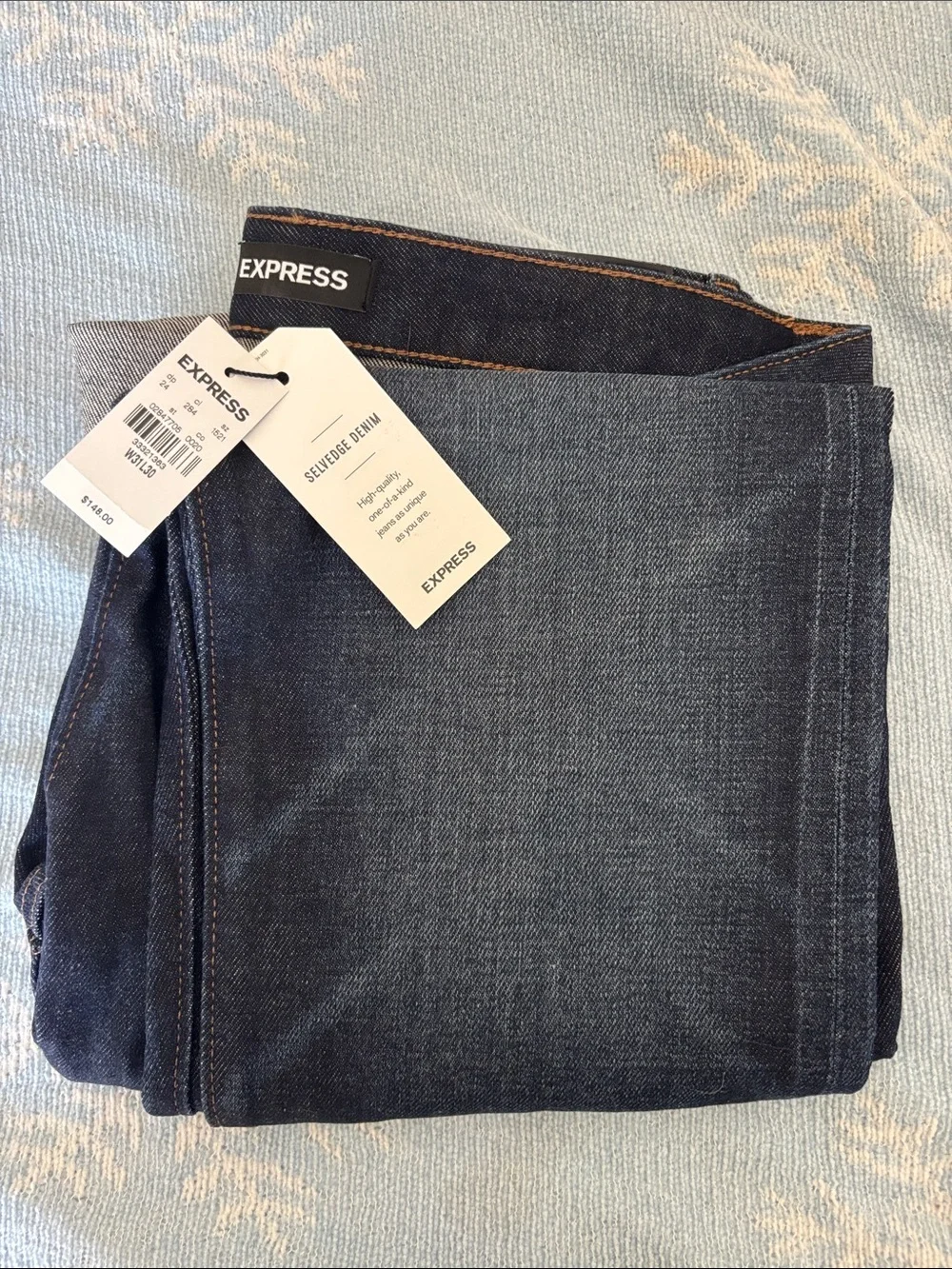 Selvedge Express Men’s Dark Blue Slim Straight Jeans